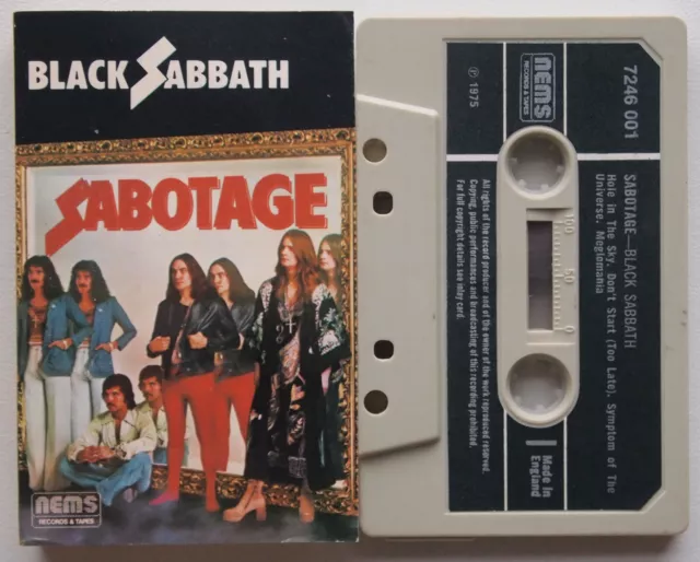 Black Sabbath - Sabotage (Nems 7243001) 1975 Uk Cassette Polygram Logo On Tape
