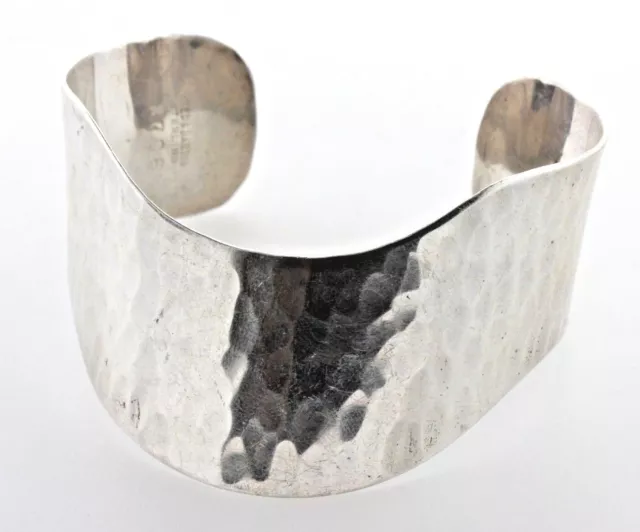 Vintage Reed & Barton Sterling Silver Hammered Pebbled Design X706 Cuff Bracelet