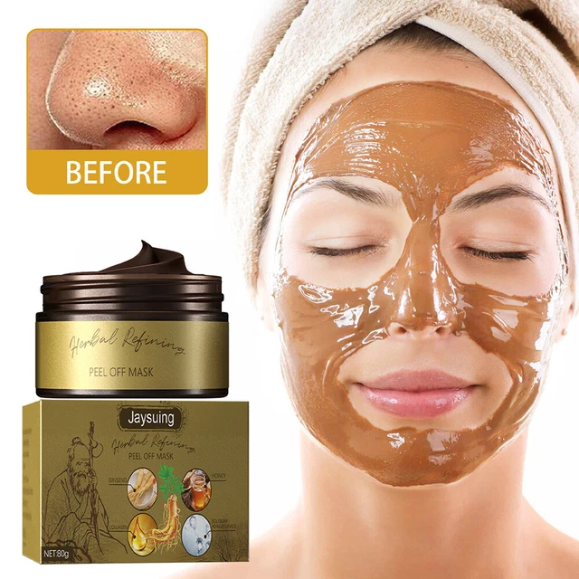 Removedor de espinillas máscara facial tira de poros refinamiento de hierbas máscara negra piel acné