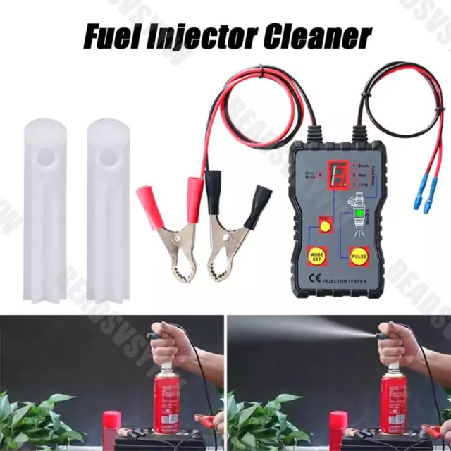 Fuel Injector Tester Cleaner & Adapter 8 Pulse Modes DIY Cleaning Tools Kit Set