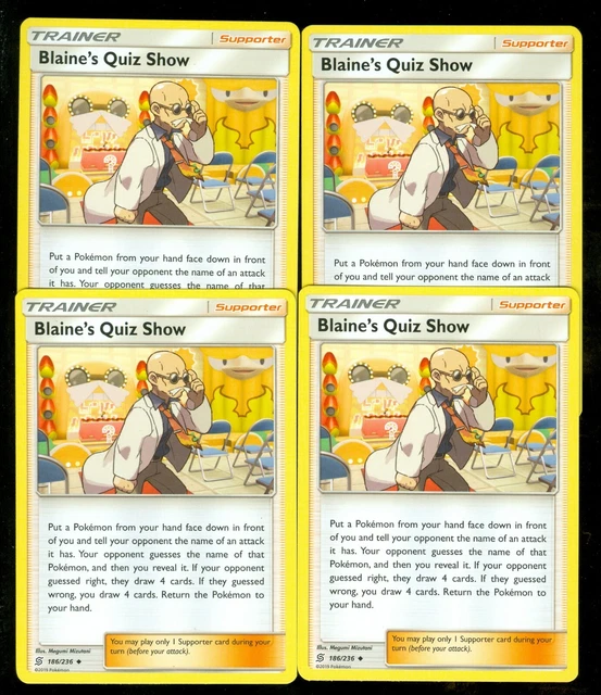 POKEMON BLAINE'S QUIZ SHOW 186/236 Esprits Unifiés COMME NEUF 4X