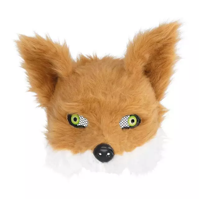 Halbmaske Fuchs Plüsch Maske Kunstfell Tier Kostüm Verkleidung Karneval Fasching