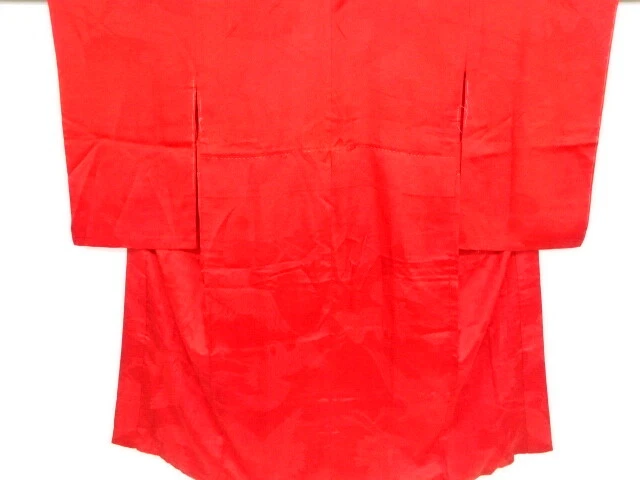 09524# Japanese Kimono / Antique Juban / Woven Crane