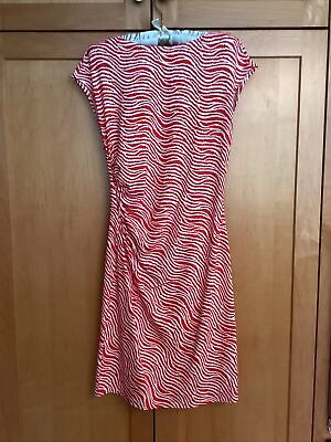 J McLaughlin Radio Waves High Neck Dress Red White Extra Small (XS) - EUC