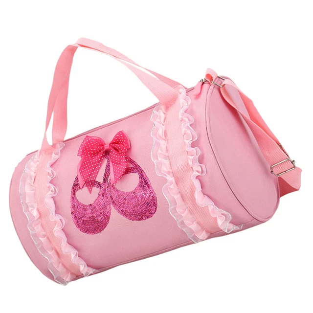 Sac De Danse Ballet Pour Fille - Bandoulière Rose Satin Avec Compartiment à Chaussures, 33x26x16 Cm
