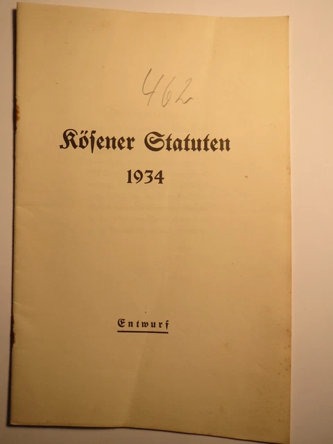 Kösener Statuten - 1934 - Entwurf / Corps - KSCV / Studentika