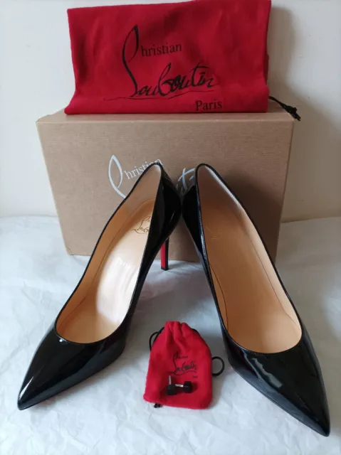Christian Louboutin Pigalle 85 Black Patent Leather Pumps Shoes EU39.5 UK6.5 NEW
