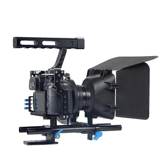 CAMERA VIDEO RIG Handheld Stabilizer Kit w/ Matte Box Follow Focus £99. ...