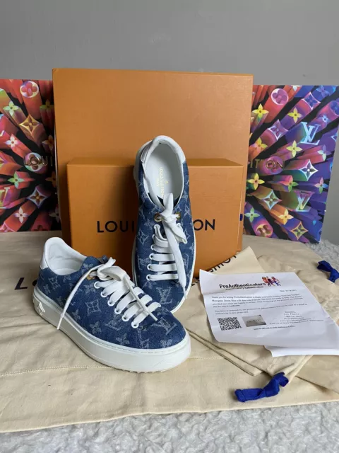 BASKETS LOUIS VUITTON LV femme Time Out denim bleu taille 37 EUR 614,42 -  PicClick FR