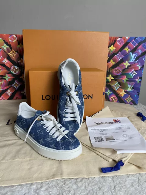 LOUIS VUITTON LV Women Time Out Sneaker Blue Denim Size 37 $650.00 -  PicClick