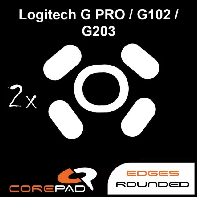 Corepad Skatez Logitech G PRO G102 G203 Souris Pieds Patins Téflon Hyperglides