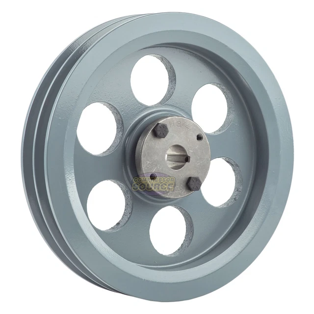 Cast Iron 8.75" Dual Groove Belt B Section 5L Pulley w/ 3/4" Sheave Bushing