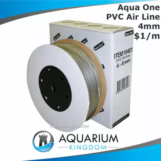 Aqua One Aquarium Airline Soft 4mm per One Metre $1/m -Air Pump Tubing Hose Line