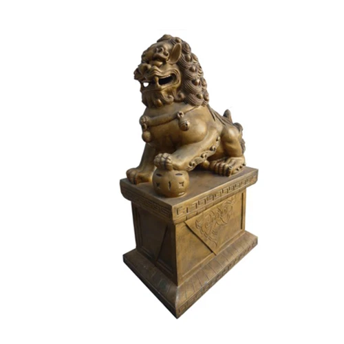 Löwen-Statue Aus Kunstharz – 22,9 Cm, Goldfarben, Fengshui Deko Für Büro, Schreibtisch & Zuhause