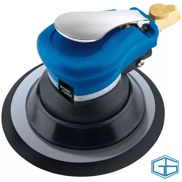 Dual Action Air Palm Sander 150Mm Variable Speed Trigger Draper Stormforce 70834