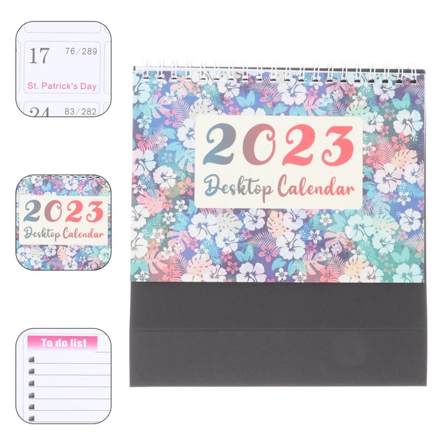 SMALL DESK CALENDAR 2023 Calendar Standing Desk Calendar Portable EUR 8