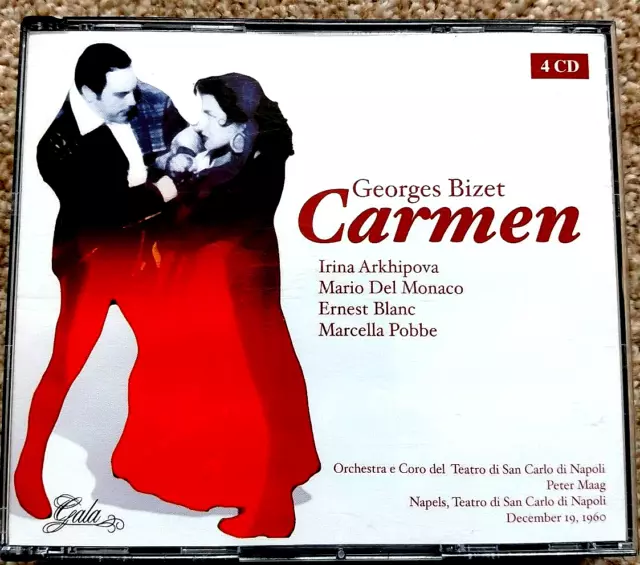 Bizet  -  Carmen  4CD  Box Set with Booklet  Irina Arkhipova, Mario Del Monaco