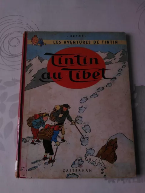 Ancienne BD TINTIN HERGE "TINTIN AU TIBET" CASTERMAN 1960 état correct