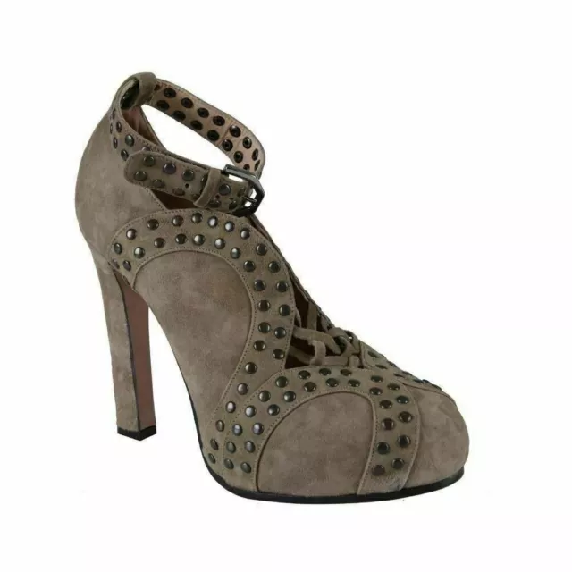 Viktor & Rolf Daim Clouté Chaussures Talons Bride Cheville US 10 Ue 40