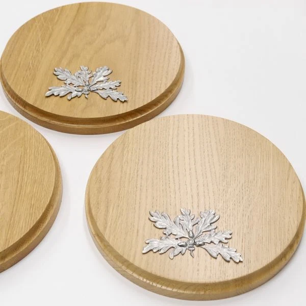 3 Pieza Keilerschilder Redondo Roble Claro AF19cm Con 3 X Hoja de 6-blättrig 2