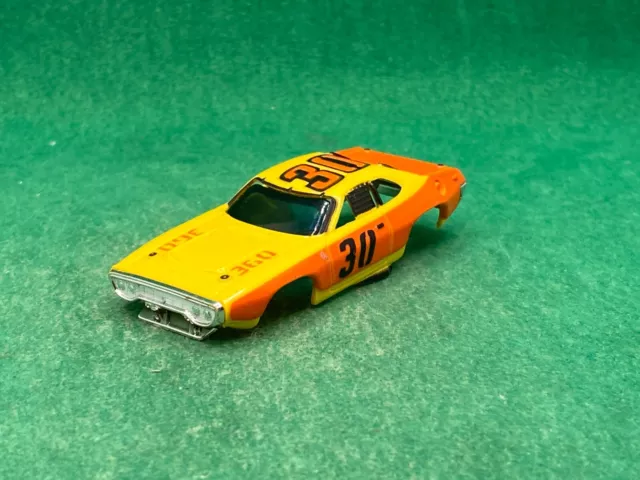 Aurora Afx Magna-Traction # 1762, Road Runner Stock Car Body, Yellow/Orange # 30