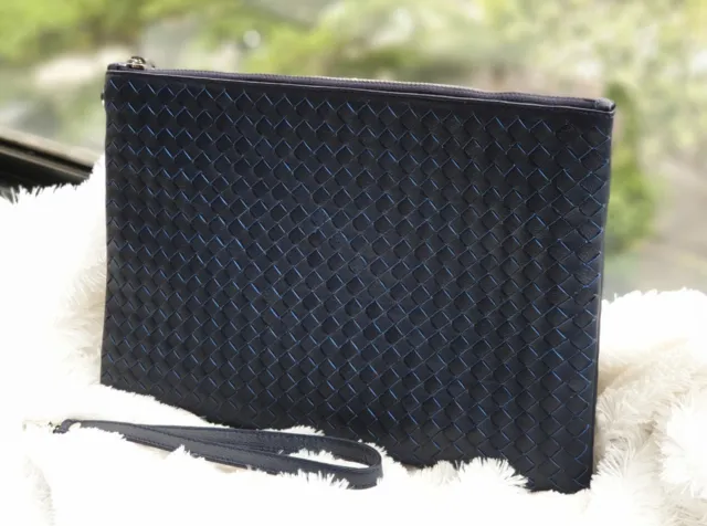 iKlim Handmade Premium Real Sheepskin Leather Wristlet Clutch Bag Made To Order