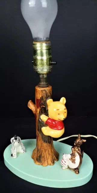 Vtg 70s Pooh Bear Child’s Room Lamp Nursery Light Roo Eeyore Piglet