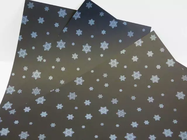 Printed Black Non Translucent Vellum Snowflakes Choose from 10 Pack Or 25 pack