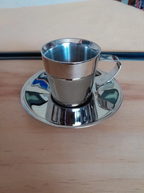 6 Tasses à Café Expresso GERIKO - Bistrot Vintage Art Déco Arcopal France - Marron