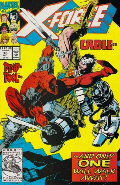 X-Force #15 Marvel Comics Deadpool Vs Cable October Oct 1992 (VFNM)