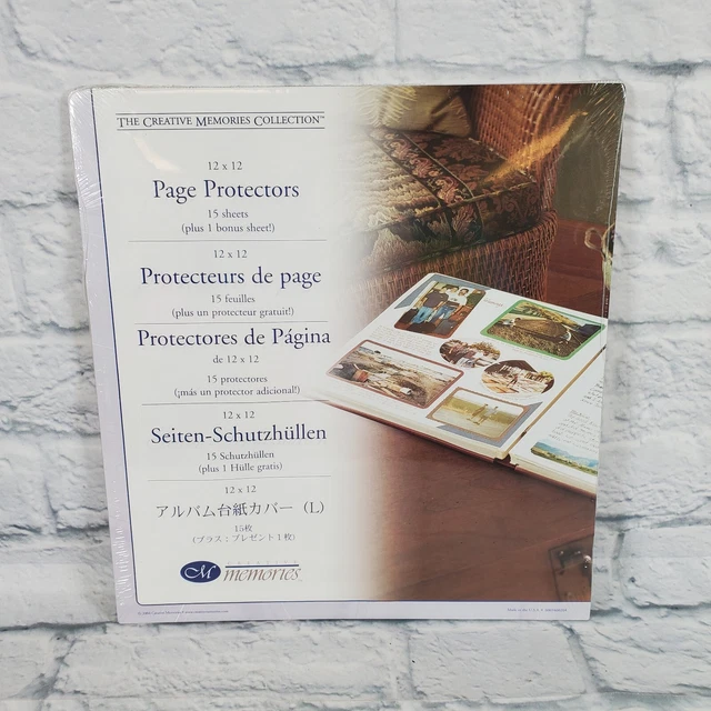 Protectores de página Creative Memories 12x12 15 hojas nuevo álbum de recortes