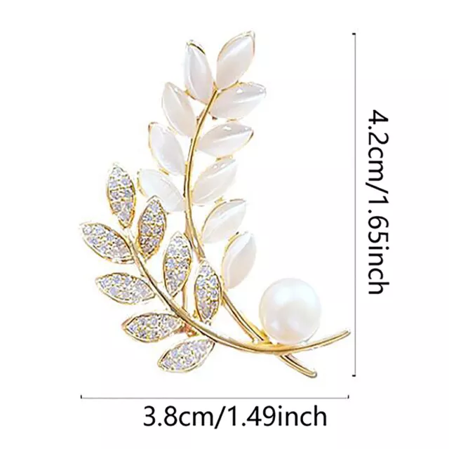 Shiny Diamond Pearl Wheat Ear Brooch Suit Coat Anti-light Corsage Accessories