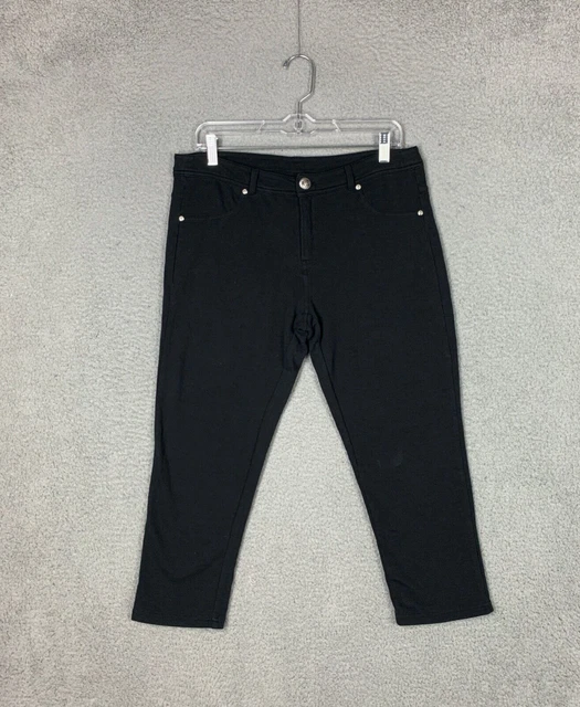 Joe By Joe Boxer Women's Pants Knit Jegging Black Cropped Capri Size Large L