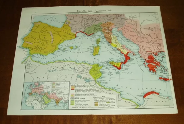 Die alte Welt - Westlicher Teil: Weltkarte aus Putzgers Schul-Atlas von 1909