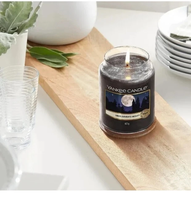 YANKEE CANDLE SCENTED Candle Midsummer's Night Large Jar Long Burning