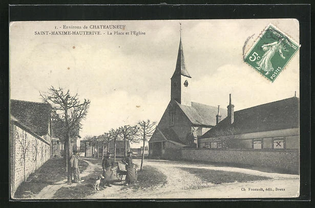 CPA Saint-Maxime-Hauterive, La Place et l´Église 1908