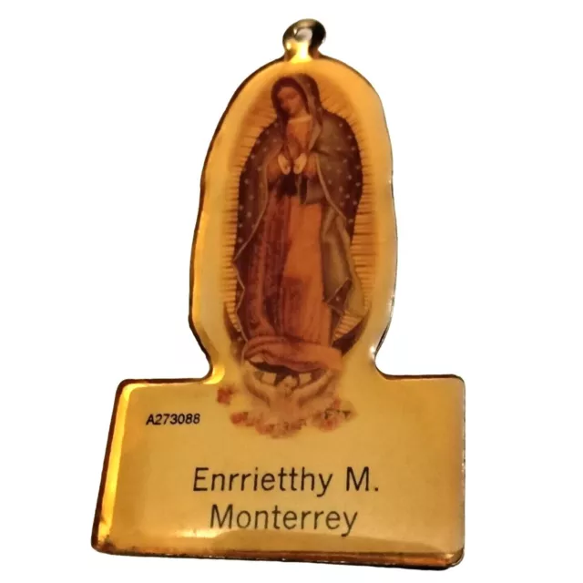 A Enrrietthy M Monterrey Religious Medal Vintage Relic Christian Numbered