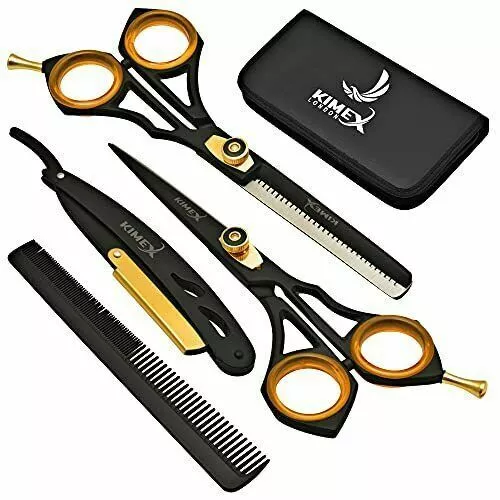 Hair Cutting,Thinning Scissors Shears Hairdressing Salon Gold Barber Set & Razor