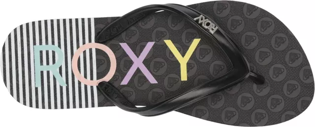 Roxy girls Rg Viva Stamp Flip Flop Sandal in Black/Berry, Size 3 (Big Kid)  NWT