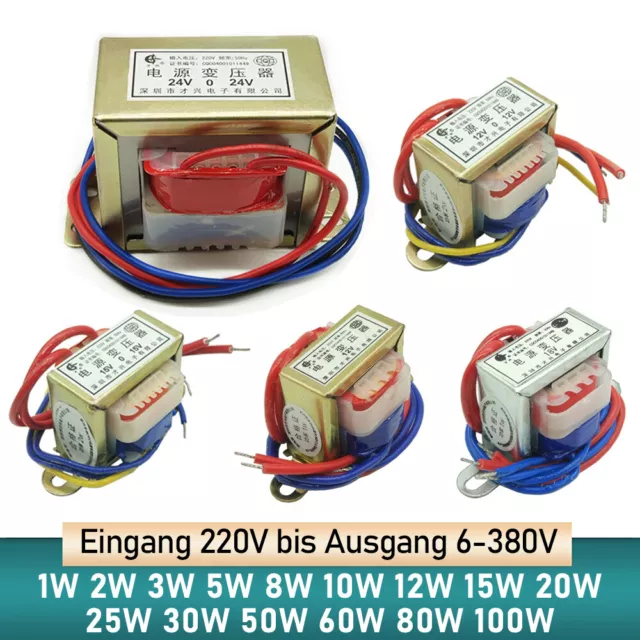 1W-100W/VA Leistung Transformator AC 220V Einzel/Dualer Ausgang Trafo Netztrafo