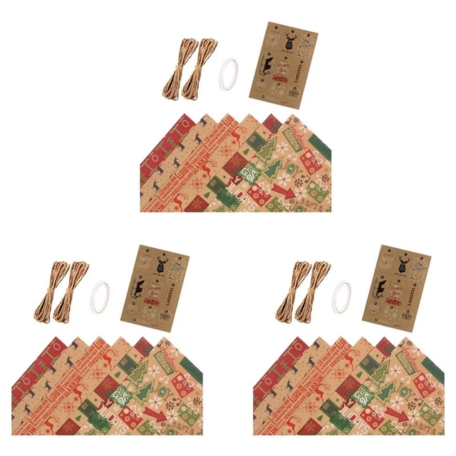 Ho Lot De 24 Feuilles De Papier De Soie Imprimé De Noël Pour Sacs Cadeaux – Sac Cadeau – Papier D'emballage Cadeau – Papier De Soie Pour Les Vacances – Papier De