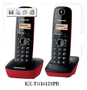 Teléfono DECT Duo Panasonic KX-TG1612SPR Rojo