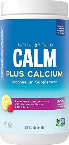 Natural Vitality Calm PLUS Calcium, Magnesium Citrate Supplement Powder, Anti...