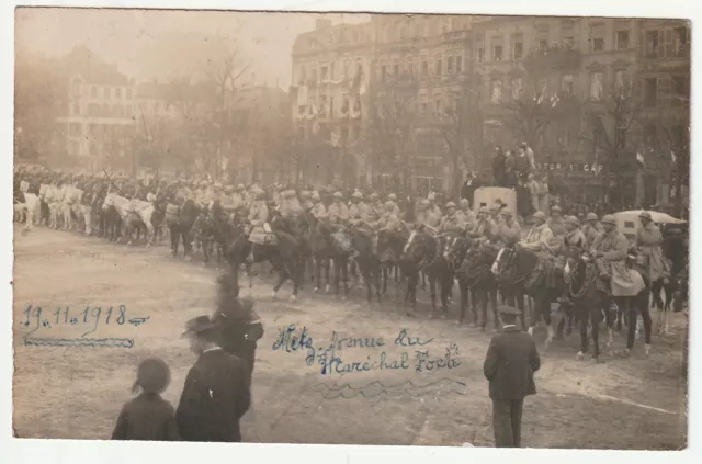 METZ - Moselle - CPA 57 - Militaire - Carte Photo 1918 Soldats Avenue Foch