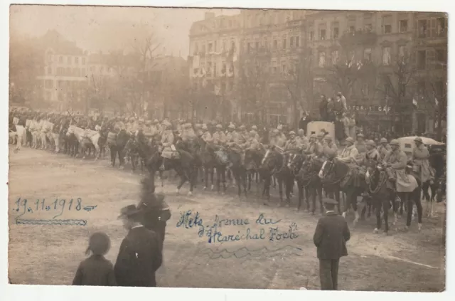 METZ - Moselle - CPA 57 - Military - Photo Card 1918 Soldiers Avenue Foch