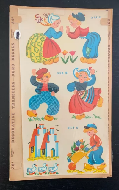 Vintage Dura Decals - Original Package - Dutch Theme - 2 - 7" X 12".