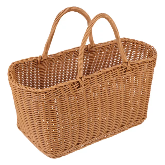 Farmhouse Food Storage Basket Wicker Picnic Baskets Portable