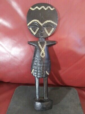 Vtg. African Tribal Wooden Hand Carved Folk Art Sculpture 12”