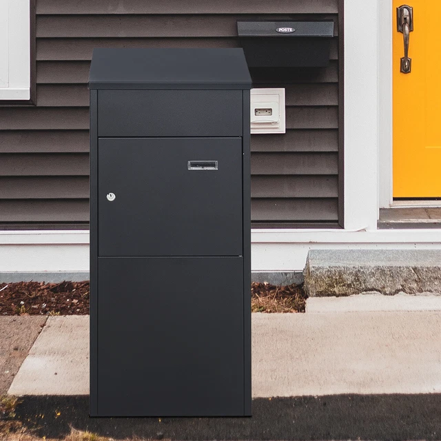 OUTDOOR LARGE PARCEL Delivery Drop-In Box Lockable Home Storage Letter ...