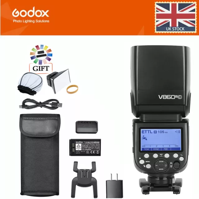 Godox V860iii-C Speedlite Kit for Canon Cameras E- TTL II  HSS 2.4G Wireless UK